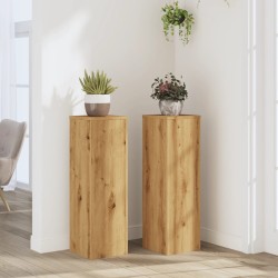 Supports pour plantes 2 pcs chêne artisanal bois d'ingénierie 