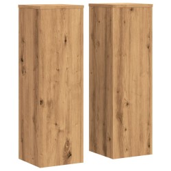 Supports pour plantes 2 pcs chêne artisanal bois d'ingénierie 