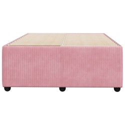 Cadre de lit sans matelas rose 120x200 cm velours 