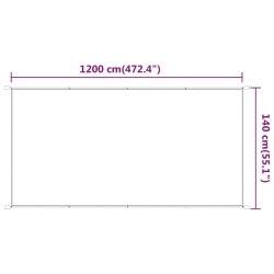 Auvent vertical Beige 140x1200 cm Tissu oxford 
