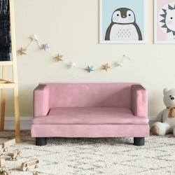 Canapé pour enfants rose 60x40x30 cm velours 