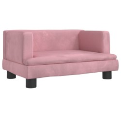 Canapé pour enfants rose 60x40x30 cm velours 