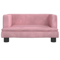 Canapé pour enfants rose 60x40x30 cm velours 