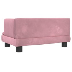 Canapé pour enfants rose 60x40x30 cm velours 