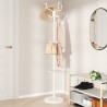 Porte-manteau avec porte-parapluie blanc fer enduit de poudre 