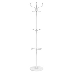 Porte-manteau avec porte-parapluie blanc fer enduit de poudre 