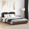 Cadre de lit avec LED sans matelas chêne marron 150x200 cm 