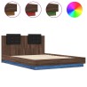 Cadre de lit avec LED sans matelas chêne marron 150x200 cm 