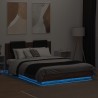 Cadre de lit avec LED sans matelas chêne marron 150x200 cm 
