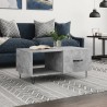 Table basse gris béton 90x50x40 cm bois d'ingénierie 