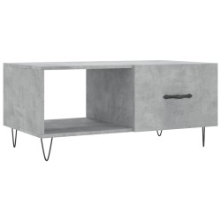 Table basse gris béton 90x50x40 cm bois d'ingénierie 