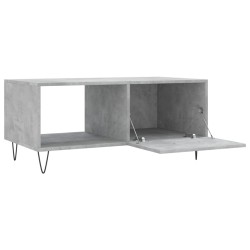 Table basse gris béton 90x50x40 cm bois d'ingénierie 