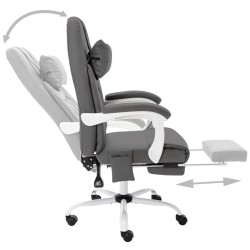 Chaise de bureau de massage Gris Similicuir 