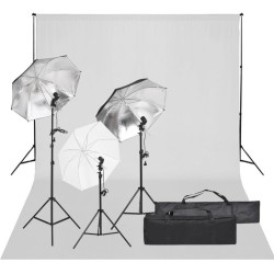 Kit de studio photo avec éclairage et toile de fond 