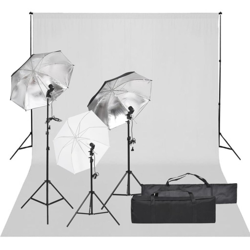 Kit de studio photo avec éclairage et toile de fond 