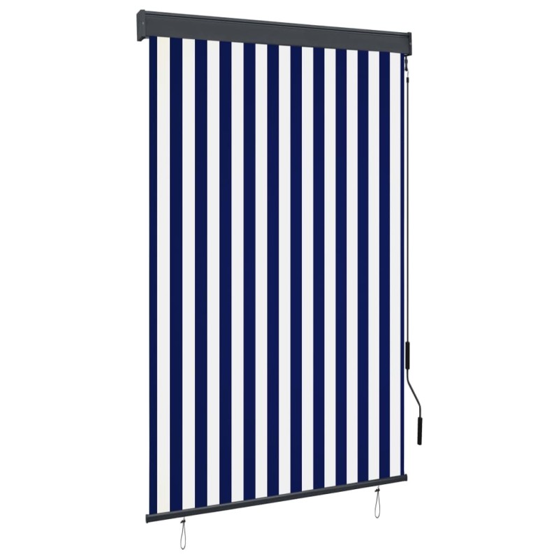 Store roulant d'extérieur 120x250 cm Bleu et blanc Store roulant d'extérieur 120x250 cm Bleu et blanc