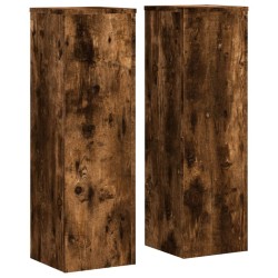 Supports pour plantes 2 pcs chêne fumé bois d'ingénierie 