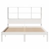 Lit bibliothèque sans matelas blanc 120x200 cm bois pin massif 