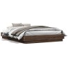 Cadre de lit avec LED sans matelas chêne marron 150x200 cm 