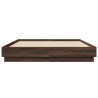 Cadre de lit avec LED sans matelas chêne marron 150x200 cm 