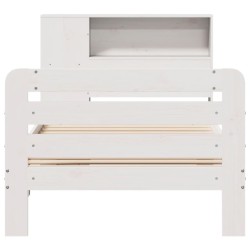 Cadre de lit sans matelas blanc 90x190 cm bois de pin massif 