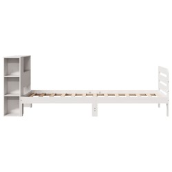 Cadre de lit sans matelas blanc 90x190 cm bois de pin massif 