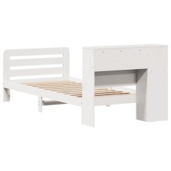 Cadre de lit sans matelas blanc 90x190 cm bois de pin massif 