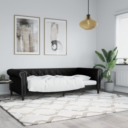 Lit de jour sans matelas noir 90x200 cm similicuir 