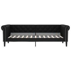 Lit de jour sans matelas noir 90x200 cm similicuir 