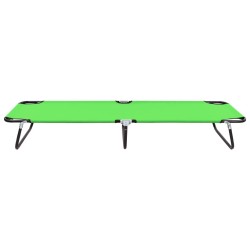 Chaise longue pliable acier vert 