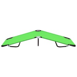 Chaise longue pliable acier vert 