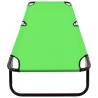 Chaise longue pliable acier vert 