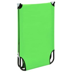 Chaise longue pliable acier vert 