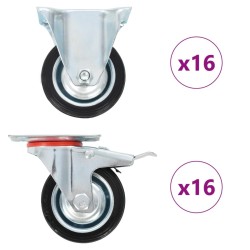 32 pcs Roulettes 75 mm 