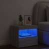 Table de chevet avec lumières LED sonoma gris 50x40x45 cm 