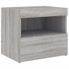 Table de chevet avec lumières LED sonoma gris 50x40x45 cm 