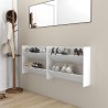 Armoires à chaussures murales 2 pcs Blanc 80x18x60 cm Aggloméré 