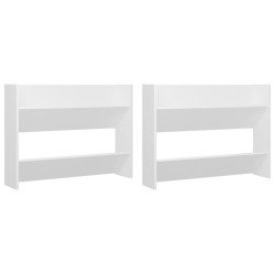 Armoires à chaussures murales 2 pcs Blanc 80x18x60 cm Aggloméré 