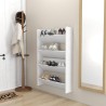 Armoires à chaussures murales 2 pcs Blanc 80x18x60 cm Aggloméré 