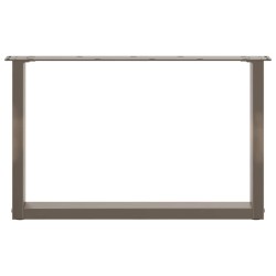 Pieds de table basse en U, 2 pièces, acier naturel, 70 x (42-43) cm 
