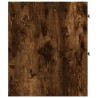 Armoire de salle de bain étroite avec roulettes chêne fumé 