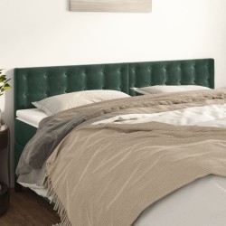Têtes de lit 2 pcs Vert foncé 80x5x78/88 cm Velours 
