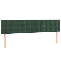 Têtes de lit 2 pcs Vert foncé 80x5x78/88 cm Velours 