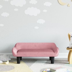Canapé pour enfants rose 70x40x24 cm velours 