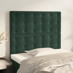 Têtes de lit 2 pcs Vert foncé 80x5x78/88 cm Velours 