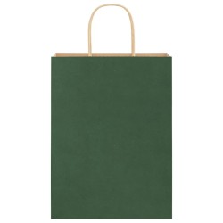 Sacs en papier 250 pcs avec poignées vert 26x12x35 cm 