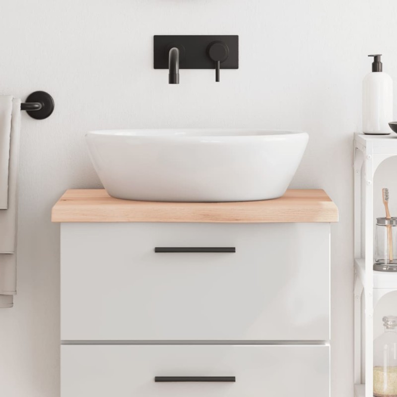 Comptoir de salle de bain 60x50x(2-4) cm bois massif non traité 