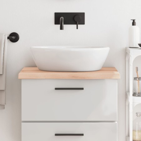 Comptoir de salle de bain 60x50x(2-4) cm bois massif non traité 