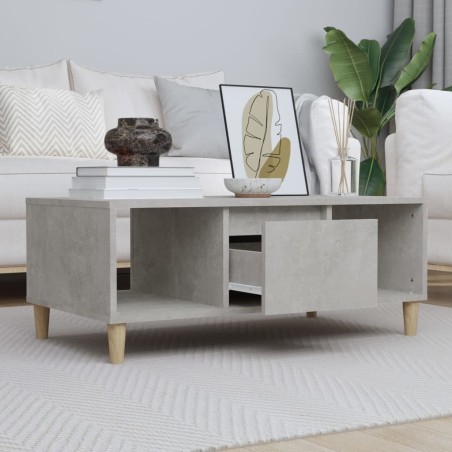 Table basse Gris béton 90x50x36,5 cm Bois d'ingénierie 