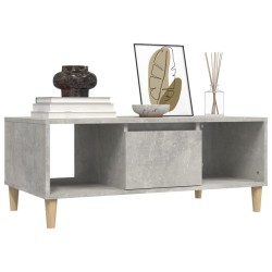 Table basse Gris béton 90x50x36,5 cm Bois d'ingénierie 
